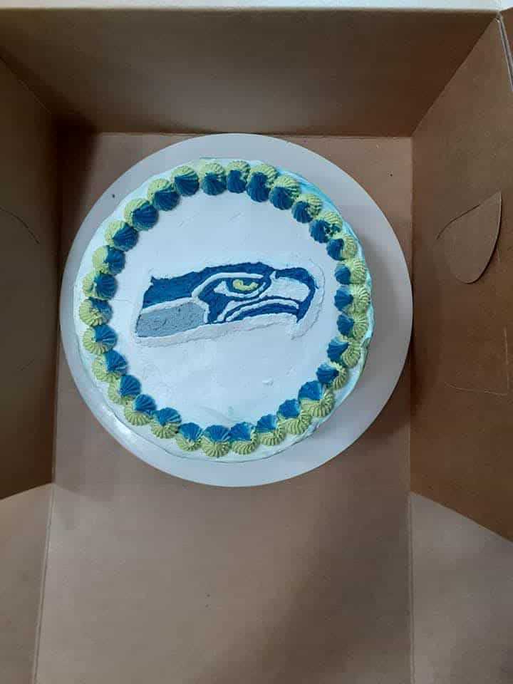 Seahawks cake made by Annabell