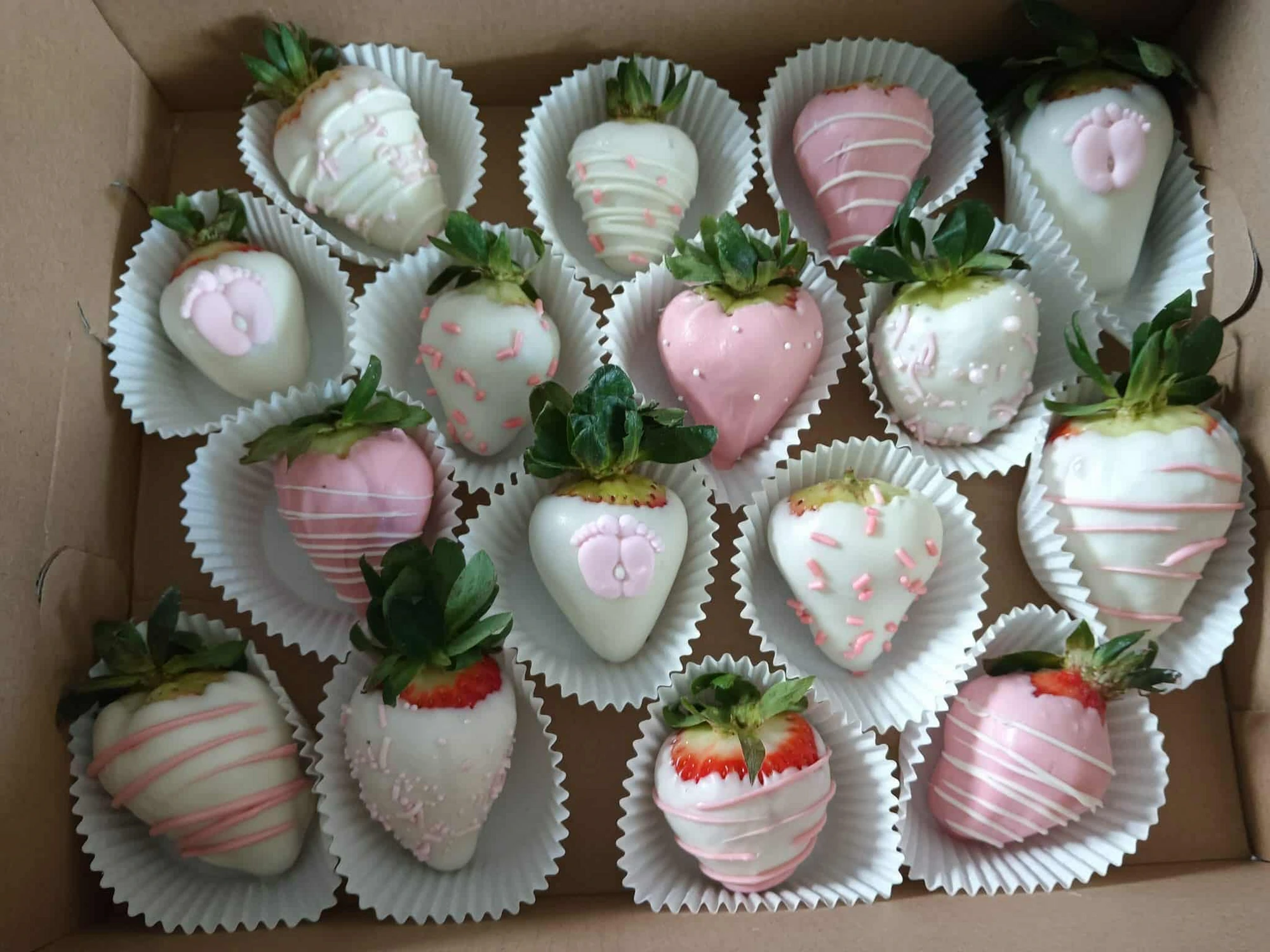 Chocolate-covered strawberries made by Annabell
